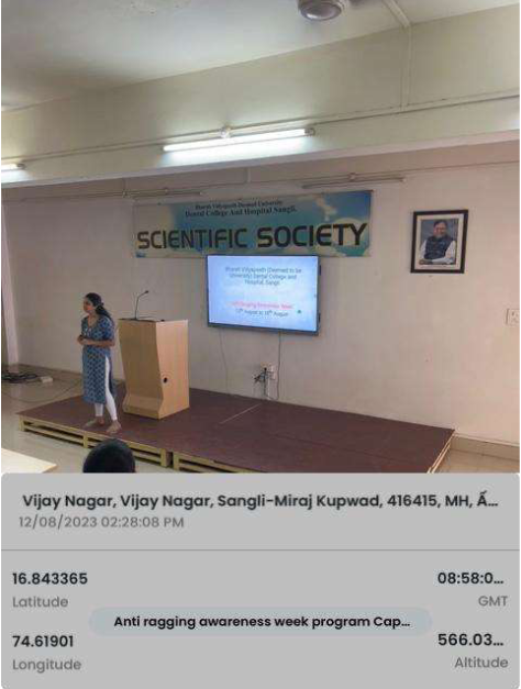 Anti-Ragging Awareness Week Programme