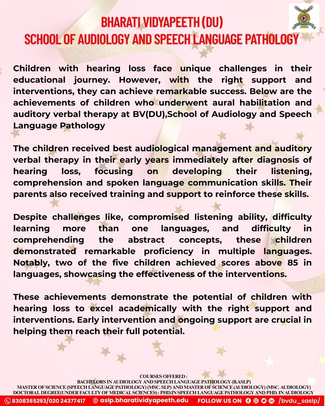 School of Audiology and Speech Language Pathology, Pune 8