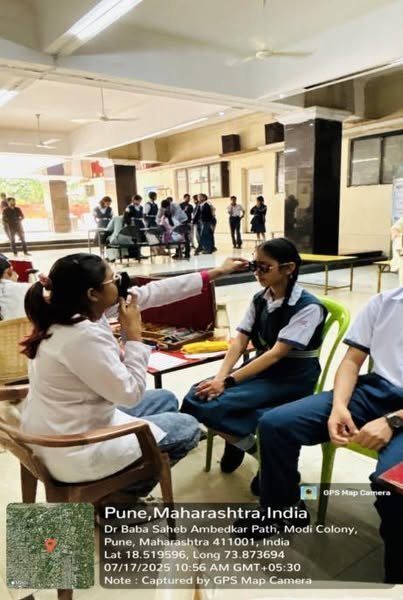 Eye screening camp held at Aranhas Rosary School and Jr. College in Camp, Pune