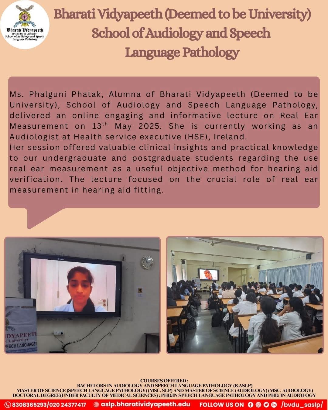 "International Guest Lecture on Real Ear Measurement – Ms. Phalguni Phatak (HSE, Ireland)"