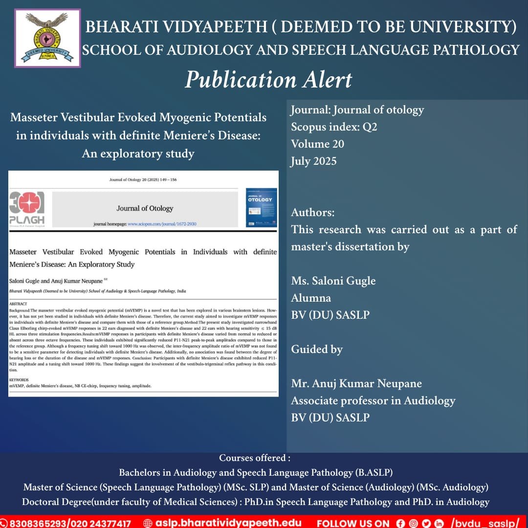 Masseter Vestibular Evoked Myogenic Potentials in Individuals with definite Meniere's Disease: An Exploratory Study